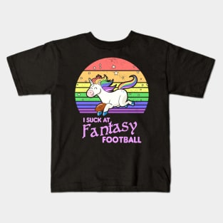 I suck at fantasy football Unicorn Footbal league Kids T-Shirt